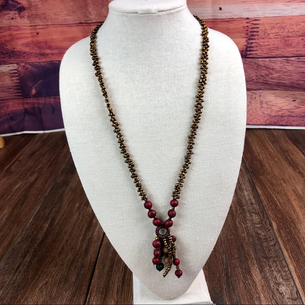 FINAL SALE:Açaí Seed and Gold Beaded Necklace